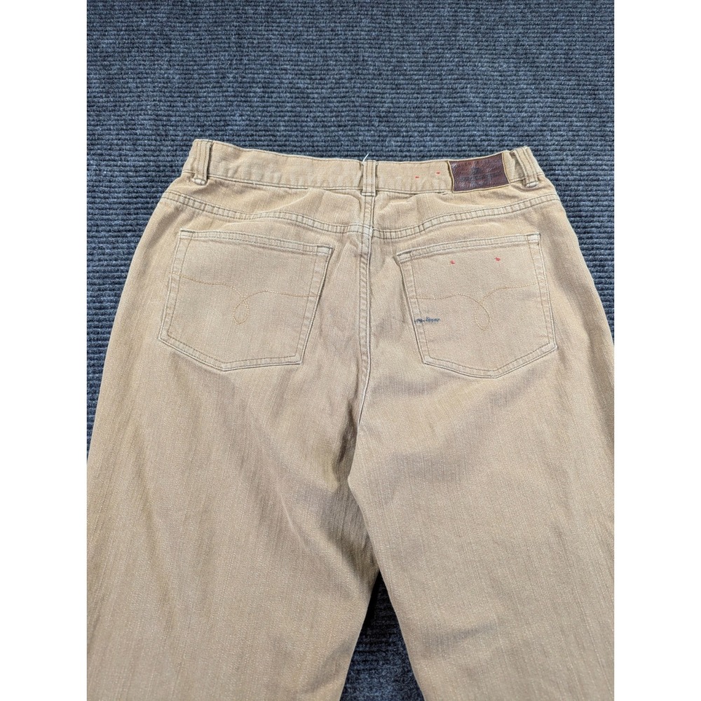 Lauren by Ralph Lauren Jeans Women 7/8 Beige Stretch Streetwear Raw Hem Flare - Picture 11 of 16